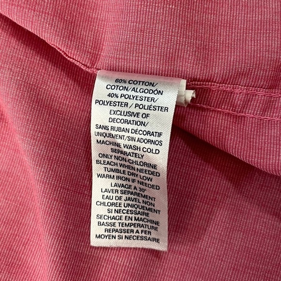 CHAPS Men’s Light Red Long Sleeve Button Down Shirt sz M - Picture 4 of 9